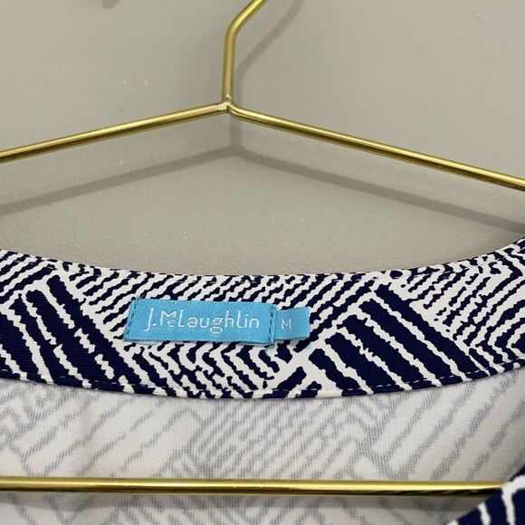 J McLaughlin Geometric Print 3/4 Sleeve Dress - Picture 3 of 5